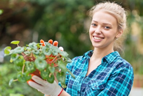 Gardener preparing tools before starting garden maintenance